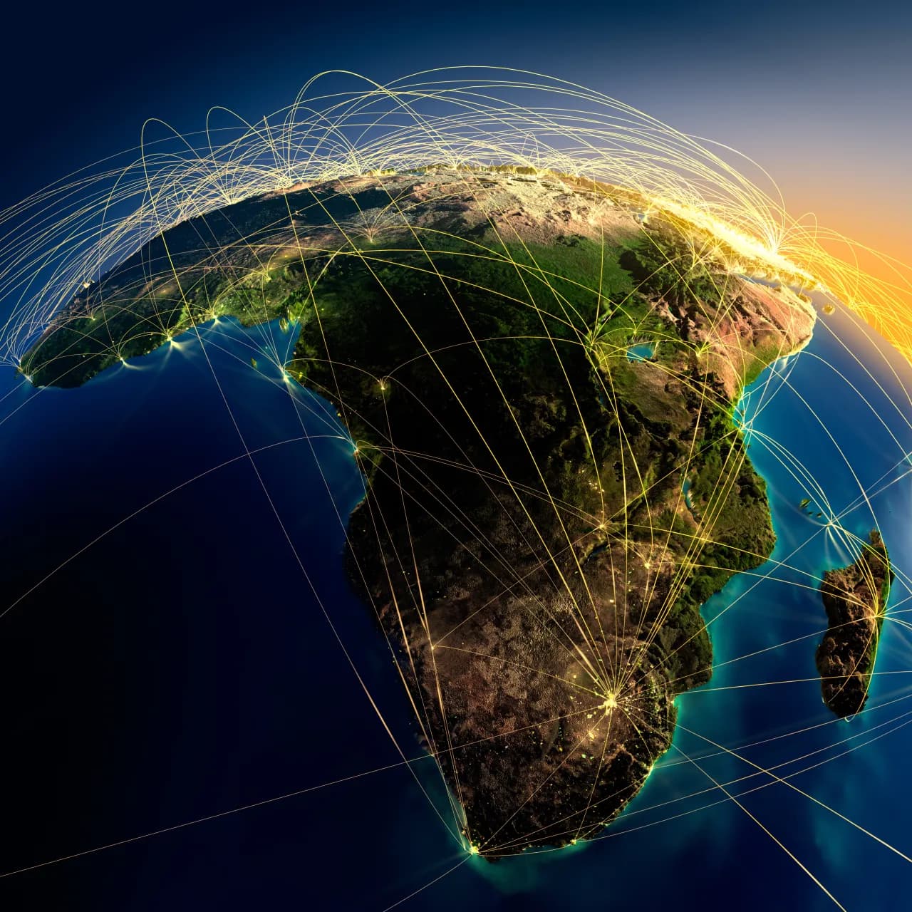 African network globe background